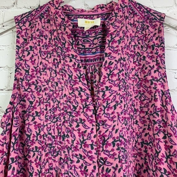 Anthropologie Maeve Pink Floral Sleeveless Top XS - Picture 3 of 6